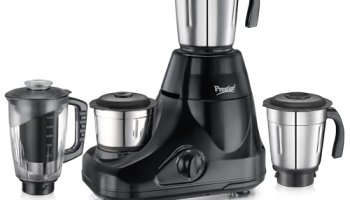 Prestige Iris Pro 750 Watts Mixer Grinder With 4 Jars (3 Stainless Steel Jars + 1 Juicer Jar)|4 Super-Efficient Stainless Blades |Jar Storage Space Sturdy Handles |2 Years Warranty |Black