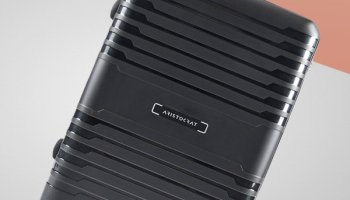 Aristocrat 8W Strolly Large 360 Black Check-In Suitcase 8 Wheels – 20 Inch