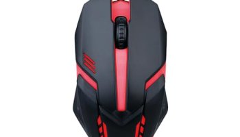 Geonix Vigor R7 Wired Gaming Mouse With 1200 Dpi, Pvc Cable, 3 Buttons, Center Click, 1 Year Warranty (Black Red)