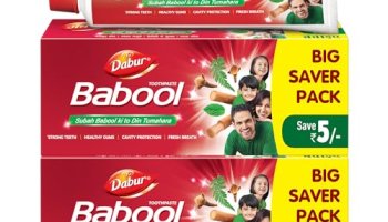 Dabur Babool Ayurvedic Toothpaste -700G (350G X 2) | For Strong Teeth & Healthy Gums | Helps In Cavity Protection, Fresh Breathe | All Round Protection
