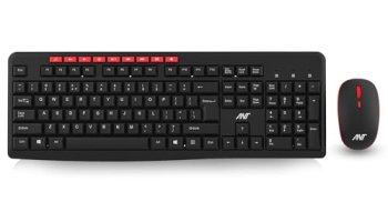 Ant Wk200 Nano Wireless Keyboard And Mouse Combo, 2.4 Ghz Wireless, Spill-Resistant Design, 9 Multimedia Keys, Upto1600 Dpi High Precision, Advanced Optical Sensor For Pc Laptops Windows Mac_Black