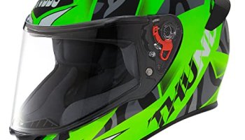 Studds Thunder Full Face Helmet D7 With Clear Visor (Matt Neon Green N9, M)