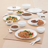 Larah By Borosil Plain White Silk Series Opalware Dinner Set | 27 Pieces For Family Of 6 | Microwave & Dishwasher Safe | Bone-Ash Free | Crockery Set For Dining & Gifting | Plates & Bowls | White