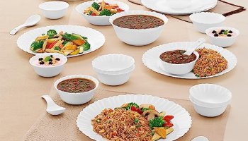 Larah By Borosil Plain White Silk Series Opalware Dinner Set | 27 Pieces For Family Of 6 | Microwave & Dishwasher Safe | Bone-Ash Free | Crockery Set For Dining & Gifting | Plates & Bowls | White