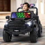 Baybee Bronco Battery Operated Jeep For Kids, Ride On Toy Kid Car With Rgb Windshield Light & Music | Electric Jeep Battery Car | Baby Big Cars For Kids To Drive 3 To 8 Years (Bronco Black)