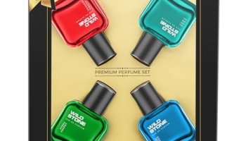 Wild Stone Eau De Parfum Gift Set For Men, Pack Of 4 (4X30Ml) | Premium Fragrance Gift Set | Edge,Ultra Sensual, Hydra Energy & Forest Spice Luxury Perfume