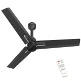Polycab Wizzy Neo 1200Mm 5-Star Bldc, Remote Ceiling Fan For Home | 100% Copper, High Air Delivery, 7 Speed Setting, Sleep Mode, Reverse Rotation, Boost Technology | 3+1 Years Warranty【Black Silver】