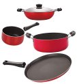 Nirlon Odor Free 3 Layer Non Stick Coating Cookware Gift Item Set Of 4 Pieces With Bakelite Handle(Ft13_Dkd(M)_Sp(B)_Cs24)