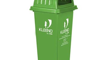 Cello Kleeno Plastic Garbage Dustbin Bucket With Lid | Strong Lid With With A Smooth Curved | Virgin (Hdpe) Plastic & Resistant To Uv | 110 Liters, Green