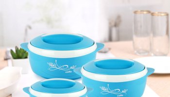 Cello Sapphire Pack Of 3 Thermoware Casserole(500 Ml, 1000 Ml, 1500 Ml)