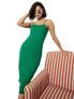 Barcino Green Rib Strappy Slip-On Dress