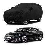 Sulfar 100% Water Resistant Car Body Cover Compatible With Mirror For Audi S5 (Triple Stitched, Full Bottom Elastic, Black)