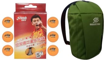 Dhs Tt Ball S-S1840By 2 Star Y Supermarket (6 Pcs Box) 30 Pcs With Smart Pro Tt Special Cover Speed Green