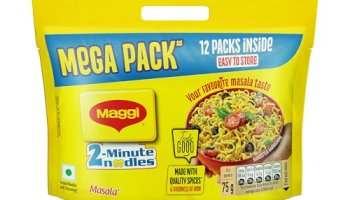 Maggi 2-Minute Instant Noodles, Masala Noodles With Goodness Of Iron, Made With Choicest Quality Spices, Favourite Masala Taste, 840/900G Pouch (Pack Of 12, 70/75G Each) (Weight May Vary)
