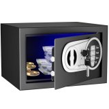 Lifelong 8.6L Small Digital Safe Locker Box For Home & Office | Inbuilt Led Light | Essential Smart Home Locker For Gold, Jewellery, Cash | Tijori Box | Wardrobe Compatible, 1 Yr Warranty, Black