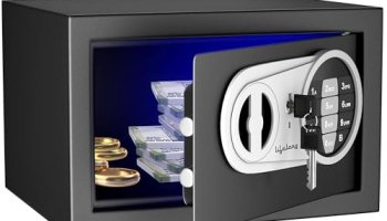 Lifelong 8.6L Small Digital Safe Locker Box For Home & Office | Inbuilt Led Light | Essential Smart Home Locker For Gold, Jewellery, Cash | Tijori Box | Wardrobe Compatible, 1 Yr Warranty, Black