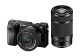 Sony New Alpha Ilce-6100X (Previously Ilce-6100Y) With Upgraded Selp1650 (Ver 2) Power Zoom Lens + Sel55210 Lens | 24.2 Mp | Aps-C Sensor | Fast Auto Focus | Tiltable Lcd – Black