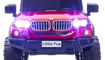 Little Pup Kids Speed-888 Battery Car For Kids | Battery Operated Jeep For 1 To 7 Year | Electric Ride On-Dual Control Mode, Swing Function, Led Lights, With Seat Belts | (Red)