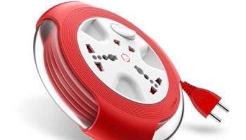 Goldmedal Krysta 2 Pin Heavy-Duty 5-Meter Cable Extension Cord (White And Red)|Master Switch With Indicator|Universal Sockets | Ultra-Smooth Rotation Extension Board For Home & Office|Pack Of 1