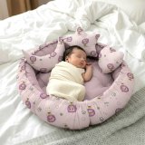 Staranddaisy Baby Nest Sleeping Bed Cotton Design Soft And Comfortable Baby Bed With Pillow Standard Portable(Fabric, Pink)