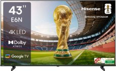 Hisense E6N 108 Cm (43 Inch) Ultra Hd (4K) Led Smart Google Tv With Dolby Vision Atmos, Dts Virtual X And 4K Ai Upscaler(43E6N)