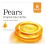 Pears Original Glycerin Soap Bar – Pure & Gentle Glow | With 98% Pure Glycerin | For Hydration & Glow | With Plant Based Cleanser For Skin & Body | Paraben-Free | 125Gms X 8