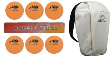Dhs Tt Ball 40Mm 3 Star Orange (6 Pcs Box) 30 Pcs With Smart Pro Tt Special Cover Speed Beige