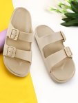 Red Tape Women Slides(Beige , 6)