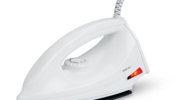Bajaj Dx-6 1000 Watts Dry Iron | Advance Soleplate And Anti-Bacterial German Coating Technology | Thermol Fuse Safety | Auto Shut-Off | Cool Touch Body | 2 Yr Warranty 【White】