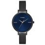 Timex Analog Watch For Women With Blue Round Dial & Black Stainless Steel Bracelet Band Water Resistant Women’S Wrist Watches – Twel155Smu08