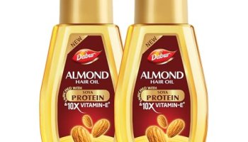 Dabur Almond Hair Oil – 580Ml(290Ml*2) | Provides Damage Protection | Non Sticky Formula | For Soft & Shiny Hair | With Almonds, Keratin Protein, Soya Protein & 10X Vitamin E