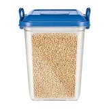 Milton Silo 24 Plastic Storage Containers With Side Lock Handles, 1 Piece, 23 Litres, Blue, Transparent Boxes, Stackable And Nestable Dabba, Kitchen Containers For Grains, Cereals, Atta Box