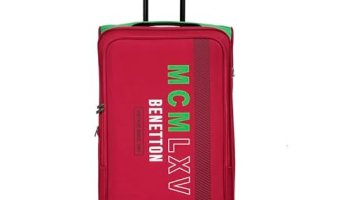 United Colors Of Benetton Topaz Unisex Polyester Soft Luggage – Red, 58.5Cm Cabin Trolley Bag