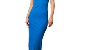 Royal Blue Rib Back Cut-Out Dress
