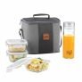 Cello Glassy Square Lunch Box Set Of 4 | (320Ml X 3) & 1 Clear Glass Water Bottle (500Ml) | Leak-Proof & Microwavable Toughened Glass | Perfect Lunch Box Set For Office, School & College
