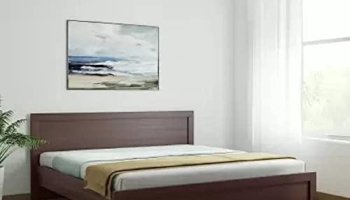 Mamta Decoration Engineered Wood Dazzle King Size Bed Without Storage Wooden Bed For Bedroom Living Room Home (Walnut Finish)