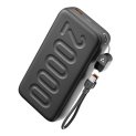 Ambrane 20000Mah Powerbank With In-Build Type C Cable, 22.5W Fast Charging, Usb & Type C Output, Power Delivery, Quick Charge For Iphone, Android Mobile & Tablets, Earbuds, (Stylo N20, Black)