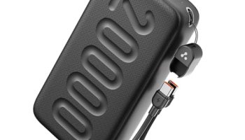 Ambrane 20000Mah Powerbank With In-Build Type C Cable, 22.5W Fast Charging, Usb & Type C Output, Power Delivery, Quick Charge For Iphone, Android Mobile & Tablets, Earbuds, (Stylo N20, Black)