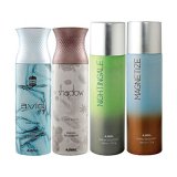 Ajmal 1 Avid Homme For Men, 1 Shadow Homme For Men, 1 Nightingale And 1 Magnetize For Men & Women Deodorants Each 200Ml Combo Pack Of 4 (Total 800Ml)
