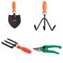 Spartan Gardening Tools Combo Of Pruner, Trowel Large, Fork And Cultivator (Multicolour, 4 Pieces)