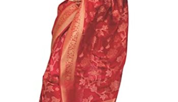 Swornof Womens Kanjivaram Silk Saree With Zari Woven Saree With Blouse Piece (Red3)