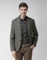 Celio Solid Single Breasted Casual Men Blazer(Brown)