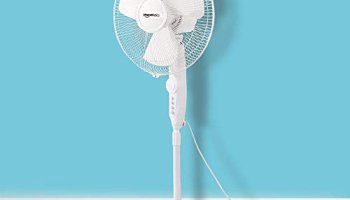 Amazon Basics High Speed 55 Watt Oscillating Pedestal Fan, 400Mm Sweep Length, White (Without Remote)