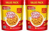 Kwality Corn Flakes, Natural Source Of Vitamins, Iron & Proteins, Breakfast Cereal Pouch(2 X 0.5 Kg)
