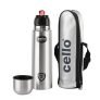 Cello Flipstyle Thermosteel Flask With Thermal Jacket 1000Ml, Silver | 24 Hours Hot & Cold Water Bottle | Flask For Tea Coffee | Rust & Leak Proof | Ideal For Office, Gym, Home, Kitchen, Travel Bottle