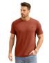 Awg All Weather Gear Men Waffle Knit Regular Fit Solid Crew Neck T-Shirt | Tees For Man | Textured Half Sleeve Stylish T-Shirt’S | Rust, Medium