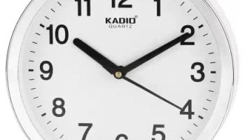 Kadio Analog 20 Cm X 20 Cm Wall Clock (White, With Glass, Standard)