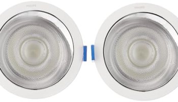 Philips 12 Watt Chrome Reflector Led Ceiling Cob Round Spot Light With Focused Beam | Cut Out: 102Mm | Cool Day Light, Pack Of 2 (Deco Bright)