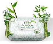 Beco Bamboo Aloe Vera Wet Wipes, 25 Pulls Each, 100% Natural & Eco-Friendly(25 Wipes)