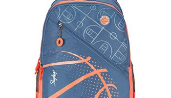 Skybags Riddle Blue Orange 46 Cms Casual Backpack With Raincover